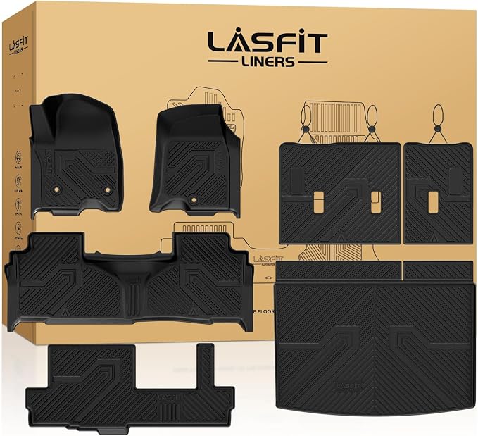 Floor Mats 2021-2026 & Only 8 Seats (Not for 7/9 Seats) for Chevrolet Chevy Suburban/GMC Yukon XL (Only Yukon XL, Not Fit Yukon)/Cadillac Escalade ESV (Only Escalade ESV, Not Fit Escalade)