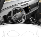 Center Console Dash Grab Handle Cover Trim Compatible with 2021-2024 Ford Bronco Interior Accessories, White (Not for Bronco Sport)