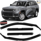 in Channel Rain Guards for 2021 2022 2023 2024 2025 2026 Jeep Grand Cherokee, Durable Side Wind Deflectors, Smoke Vent Window Visors Shades Shield, 4PCS