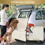 SUV Cargo Liner for Dogs, Water Resistant Pet Cargo Cover Dog Seat Cover Mat for SUVs Sedans Vans with Bumper Flap Protector, Non-Slip, Large Size Universal Fit, Beige