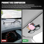 Sunglasses Holders for Car Visor, Sunglass Car Organizer, Leather Magnetic Buckle Sun Visor Sunglass Clip, Car Accessories Ticket Card Clip Sunglasses Mount Fit Truck (Pink, 2PCS)
