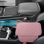 Car Center Console Cover, Upgraded Microfiber Leather Car Arm Rest Cover with 2 Storage Bags Universal Armrest Cover for Car Storage Box Car Interior Accessories Protector for Most Vehicle-Pink