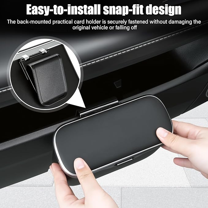 Car Trash Can, Car Garbage Bin with Lid & Handle - Leak-Proof Mini Trash Can for Car, Truck, SUV - Essential Car Accessories for Organization (Black)