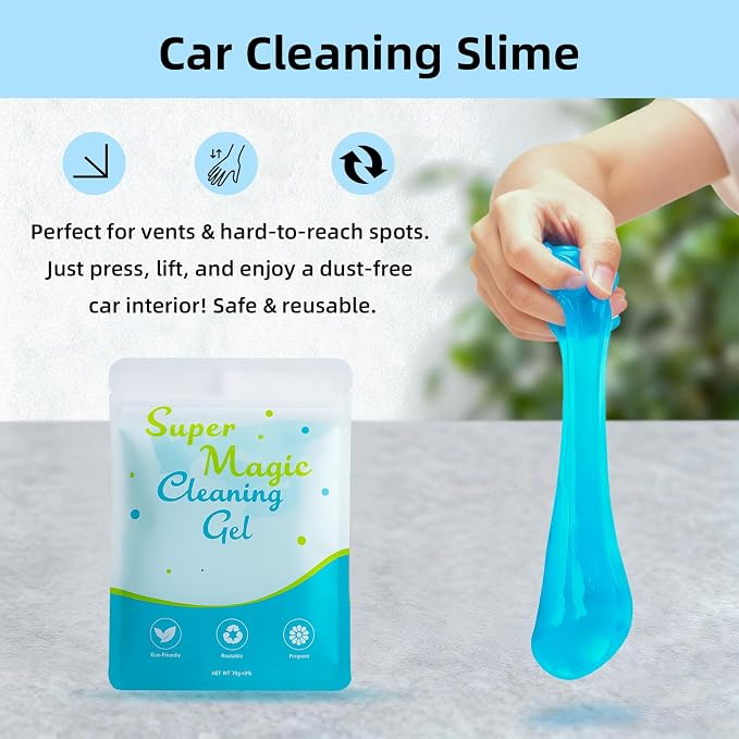 Car Interior Detailing Cleaning Kit-10Pcs Car Screen Cleaner,Clean Gel, Detailing Brush, Cleaning Tools for Car, Keyboard and Interior Cleaning