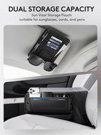 Car Seat Gap Filler Organizer with Sun Visor Organizer, PU Leather Seat Gap Filler for Phone, Keys, Cards & Sunglasses, Front Seat Storage Side Pocket for Cars SUVs Trucks