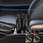Car Cup Holder Expander，VIVURA 2-in-1 Multifunctional Car Cup Holder, Dual Cup Storage, Compatible with Hydro Flask, Yeti, Nalgene, 32/40 oz Large Bottle Drink Cups