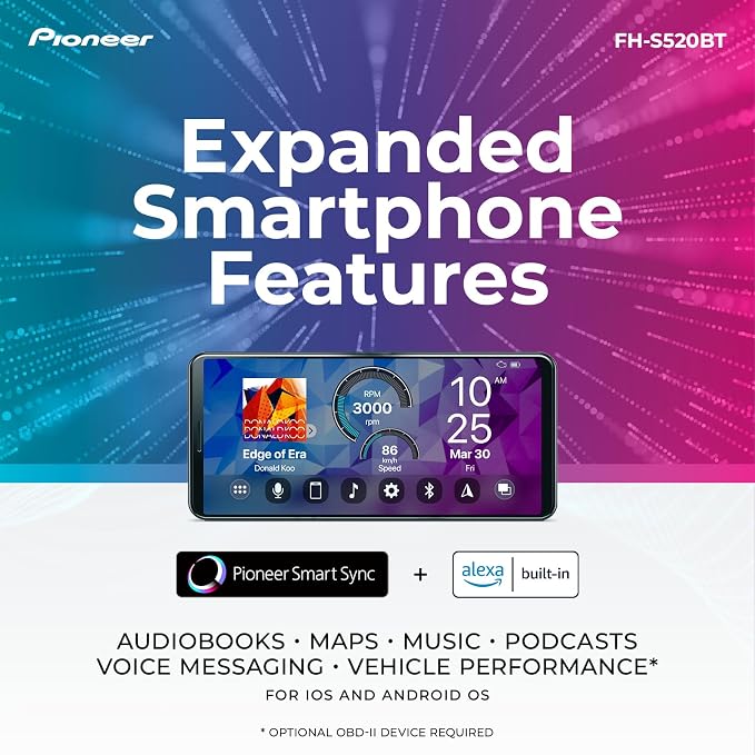 FH-S520BT Double Din CD Receiver – Bluetooth, USB/AUX, FLAC, AM/FM Radio, 13-Band EQ, 50W x 4, Voice Control, Front, Rear/SW Selectable RCA Preouts
