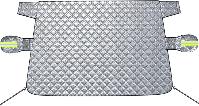 Exterior Windshield Cover for Ice and Snow, Graphene Grid Heavy-Duty Windshield Sun Shade, Car Snow Shield with Mirror Covers, Wiper Area Coverage for Cars, SUVs and Trucks, X-Large