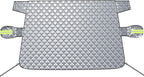 Exterior Windshield Cover for Ice and Snow, Graphene Grid Heavy-Duty Windshield Sun Shade, Car Snow Shield with Mirror Covers, Wiper Area Coverage for Cars, SUVs and Trucks, X-Large