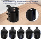 Deeper Desk Cup Holder, Anti-Spill Cup Holder for Desk or Table, Sturdy and Durable, Easy to Install, Enough to Hold Coffee Cups, Water Bottles, Gaming PC Office Accessories, Black