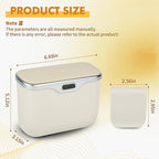 Automatic Push Button Car Trash Can with Secure Lid, Vehicle Garbage Bin (Beige)