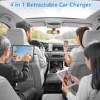 [Apple MFi Certified] Retractable Car Charger USB C, 120W USB C Car Charger 4 in 1 PD/QC Type C Fast Charge Cigarette Lighter Adapter for iPhone 17/17 Pro Max/16 Pro/15/Galaxy S26/S25/Pixel