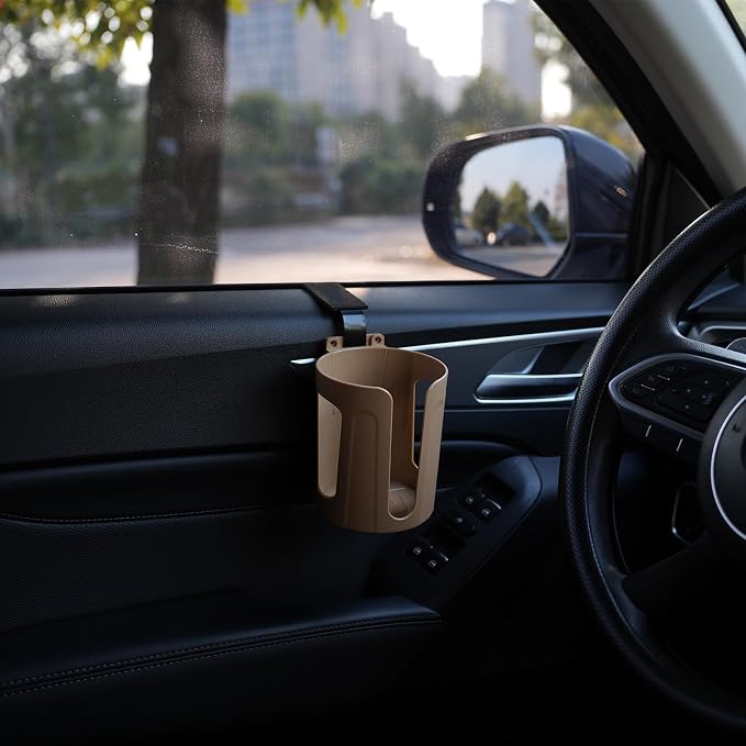 Large Car Door Cup Holder, Vehicle Armrest Cup Holder for Almost Any Size Bottle or Can