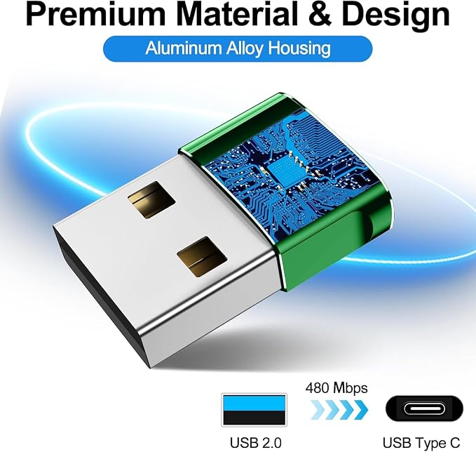 𝟒𝐏𝐚𝐜𝐤 𝐔𝐩𝐠𝐫𝐚𝐝𝐞𝐝 USB to USB C Adapter,Type-C Female to A Male Charger Converter for iPhone 17 Charger,iWatch Ultra SE 9 10,iPhone 17 Pro Max 16 15 14,Samsung S25,AirPods,iPad,Car,Xbox