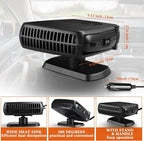 3 Pcs Portable Car Heater 150W 12V Car Heater Plug in Cigarette Lighter Defroster for Windshield 360 Degree Rotation Heating and Cooling Fan Auto Demister Cooling Air Circulator