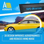 Extra Durable Window Deflectors Tape-On Window Visors Rain Guards Fit for Honda Accord 2018-2022, Sun Visors, Wind Vent for Shades, Exterior Car Accessories - 6pcs. AG0845
