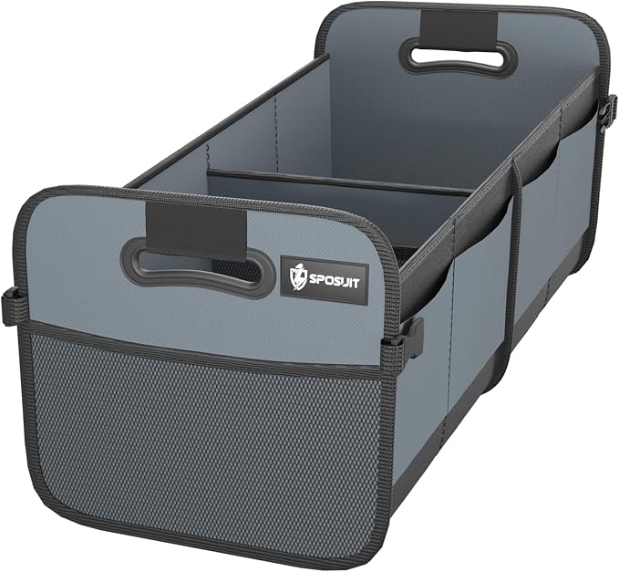 Trunk Organizer for Car - 70L Collapsible Car Storage with 11 Pockets & Reinforced Handles, SUV Trunk Organizers for Grocery Cargo(Grey)