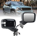 Right Passenger Side Mirror Compatible with Jeep Renegade 2015 2016 2017 2018 2019 2020 2021 2022 Door Mirrors Power Heated with Turn Signal Indicator Temperature Sensor Bright Black (7+2 pins)