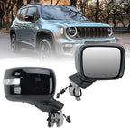 Right Passenger Side Mirror Compatible with Jeep Renegade 2015 2016 2017 2018 2019 2020 2021 2022 Door Mirrors Power Heated with Turn Signal Indicator Temperature Sensor Bright Black (7+2 pins)