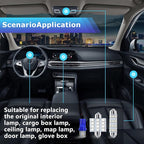 24 PCS Car LED Lights, Interior Replacement Bulbs for Car Interior Lights Dome Lights Plate Lights Map Lights Door Lights License,Compatible with All Vehicles(Blue)