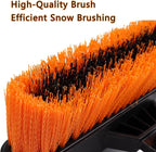 Set 41" Length Snow Brush Ice Scraper with Extendable Handle w/Foam Grip, Orange Black Silver, 180° Pivoting Head, Storage Bag, for Car Windshield Auto Truck SUV Home Use Winter Christmas