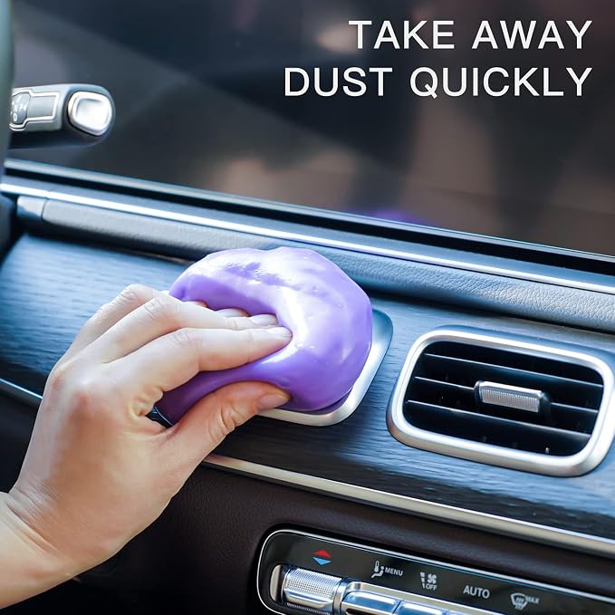 2Pack Cleaning Gel for Car Cleaning Putty Car Slime for Cleaning Car Detailing Putty Detail Tools Car Interior Cleaner Automotive Car Cleaning Kits Keyboard Cleaner Blue Purple (320g/11.2oz)