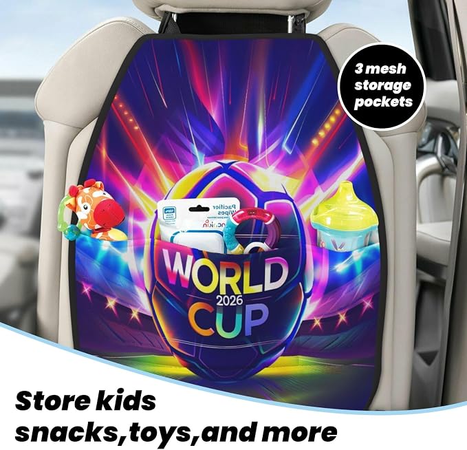 Soccor for Car Seat Back Protector 2 Pack, Kick Mats for Kids and Pets, Backseat Seat Protector Cover for Car, SUV, Truck & Van