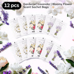 12 Packs Scented Sachets for Drawer and Closet, Long-Lasting Potpourri Bags Closet Air Freshener Home Fragrance Sachet 3 Scents Options- Lavender, Bloomy Flower, Gardenia