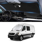Custom Fit Benz Sprinter Windshield Sunshade for 2007-2025 2026 Mercedes Benz Sprinter Freightliner Cargo Crew Passenger Motorhome Accessories Window Shades Cover for Windshield Sun Visor Blocks UV