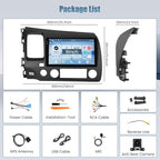 4+64G Android 15 Radio for Honda Civic 2006-2011, 9" Touchscreen for Civic Car Stereo, Wireless CarPlay/Android Auto, 5GHz WiFi, Bluetooth 5.0, EQ, GPS Navigation, 1280 * 720, Backup Camera