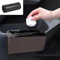 Car Trash Can, Leather Waterproof Automotive Garbage Can with Trash Bag, Hanging Mini Vehicle Trash Bin, Small Auto Door Organizer Storage Pouch, Universal Car Accessories (Brown)