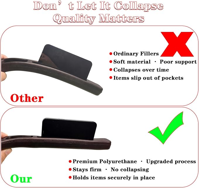 Car Seat Gap Filler Organizer of 2, 2 in 1 Car Gap Filler(Beige) | Universal Gap Filler with Storage Pockets, No Drop Seat Guard for Phones Keys Cards,Car Accessories for Most Cars Trucks SUVs