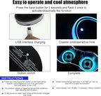 Mandark LED Car Cup Holder Lights, 2PCS Waterproof 7 Colors Changing Vehicle USB Charging Coaster Pad, Auto Interior Atmosphere Lamp Cup Mat Accessories, Universal for SUV Sedan Truck (Planet)