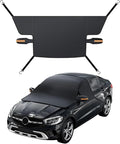 Windshield Cover for Ice and Snow, Winter Summer Sunshade with Thickened 600D Oxford Fabric, Universal Car Frost Shield Snow Cover Windshield Protector Yellow Earmuffs with Four Straps