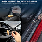 Car Detailing Brushes Set, 8-Piece Auto Detail Cleaning Brush Tool Kit in Soft/Middle/Hard, Crevice Brush, Dust Brush for Car Interior & Exterior, Leather, Air Vents, Emblems, Wheels Wash & Care