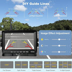 4-Camera Wireless RV Backup System, RV Backup 4 Camera Wireless with 7'' HD Monitor System for RV Truck Trailer Camper, 4-Split Screen, 984FT Signal Range, BSD Alert, IP69K Waterproof IR Night Vision