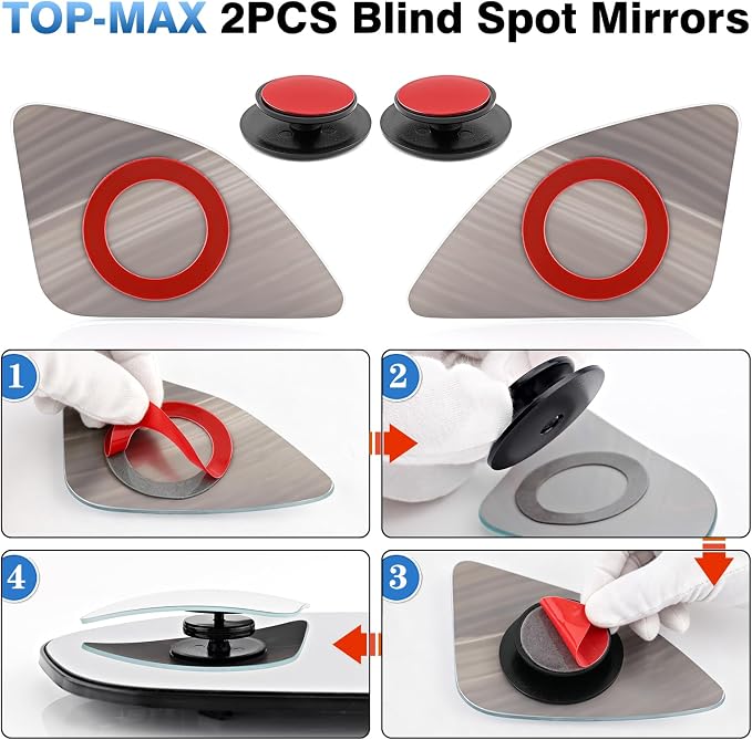 Blind Spot Mirror Compatible with Toyota Camry 2018-2025 Corolla 2019-2025 Prius 2016-2022, Custom Fitted Convex Stick On Rear View Mirror for Side Mirror Extended View, 2 Pack (Left & Right)