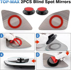 Blind Spot Mirror Compatible with Toyota Camry 2018-2025 Corolla 2019-2025 Prius 2016-2022, Custom Fitted Convex Stick On Rear View Mirror for Side Mirror Extended View, 2 Pack (Left & Right)
