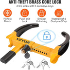 Universal Wheel Clamp Lock, 2 Pack Adjustable Anti-Theft Tire Lock, Heavy-Duty Steel for ATV SUV Car Golf Cart Boats Motorcycles, with 6 Keys