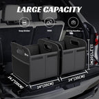 Trunk Organizer for Car - Collapsible Split Trunk Storage with Reinforced Handles, SUV Trunk Organizers for Grocery Cargo(Black, 2Pack)