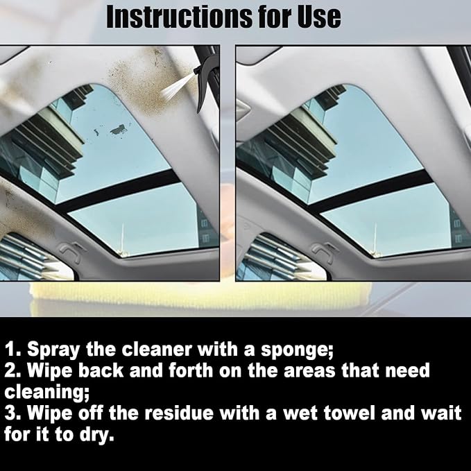 Car Headliner Cleaning Kit, Interior Roof Stain Remover, Multi-purpose cleaner for fabric seats and car headliners (1, 100ML)