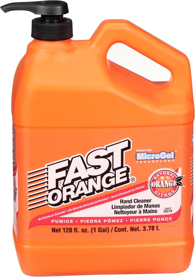 25219 Pumice Lotion, Heavy Duty Hand Cleaner, Natural Citrus Scent, Waterless Cleaner for Mechanics, Strong Grease Fighter, 1 Gallon