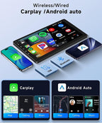 Car Stereo for Honda Pilot 2006 2007 2008[8Core 6+128G]Wireless Carplay Android Auto,9 inch IPS Touch Screen Radio, Android13/GPS/WiFi/32EQ DSP/59UI/Bluetooth5.0/SWC/Backup Camera&Mic for Pilot Radio