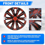 4-Pack 17 Inches Wheel Rim Cover Hubcaps,Redesign Fashion Style Replacement Hubcaps,Car Truck SUV Hub Accessories,Black&Red&Lacquer