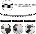 Rear Bumper Protector Sticker Compatible with Compatible with Mini Cooper F56 F55 R55 Anti-Collision Strip Trunk Threshold Decal Car Trunk Door Edge Vinyl Sticker Decoration for Car (Checkered)