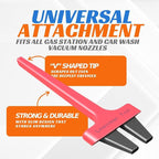 Vacuum Detail Attachment Tool | All-in-One Deepcleaning Crevice Cleaner/ Ice Scraper | The Best Car Accessories & Essentials | Wet & Dry Car Detailing Kit | Truck, Auto, & RV Cleaning Supplies (Red)