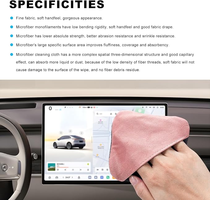 Car Screen Cleaner, Microfiber Auto Screen Cleaning Pad, Foldable Touch Screen Cleaner Cloth for Vehicle Dashboard LCD Display, Car Cleaning Kits
