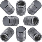 Tire Valve Stem Caps for Car Tires Air Caps Cover 8 Pack Corrosion Resistant Premium Alloy Leak-Proof Universal for SUV Truck Motorcycle Bike Gray