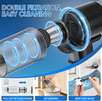 26pcs Car Cleaning Kit, Gray Interior Detailing Kit with High Power Vacuum Portable Cordless, Handheld Vacuum Cleaner for Home, Car, Pet Hair, Keyboard, Complete Auto Accessories for Gift