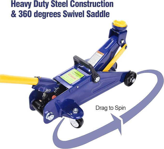 A A IN 2 Ton Heavy Duty Floor Jack,Hydraulic Low Profile Trolley Service Jack,Blue